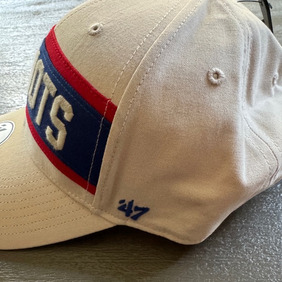 NWT 47 Brand Embroidered Adjustable Patriots Hat, bone with blue and red - Picture 4 of 5